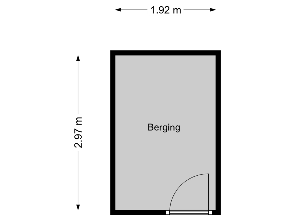 View floorplan of Berging of Arnhemse Bovenweg 16-76