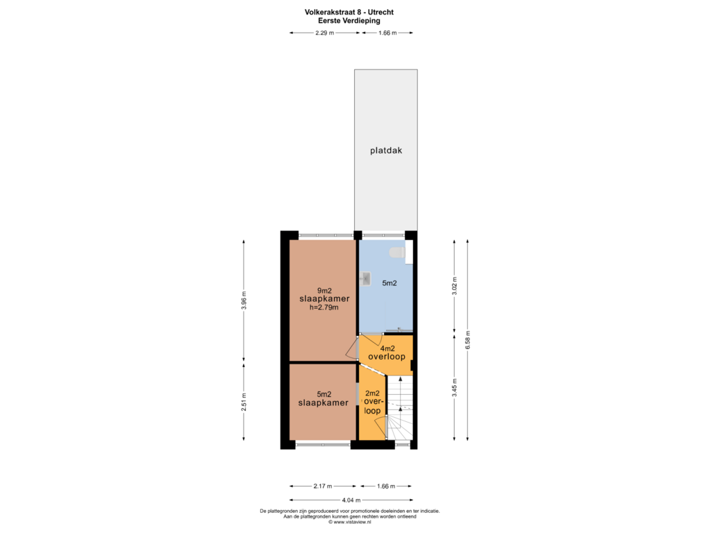 Bekijk plattegrond van EERSTE VERDIEPING van Volkerakstraat 8