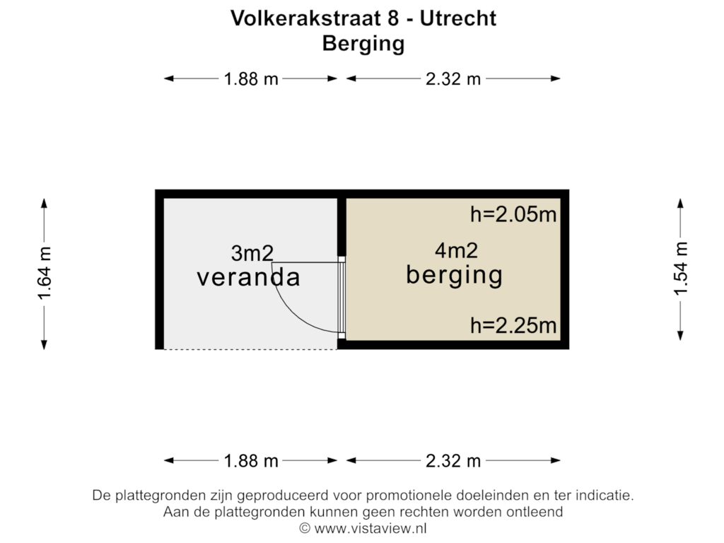 Bekijk plattegrond van BERGING van Volkerakstraat 8