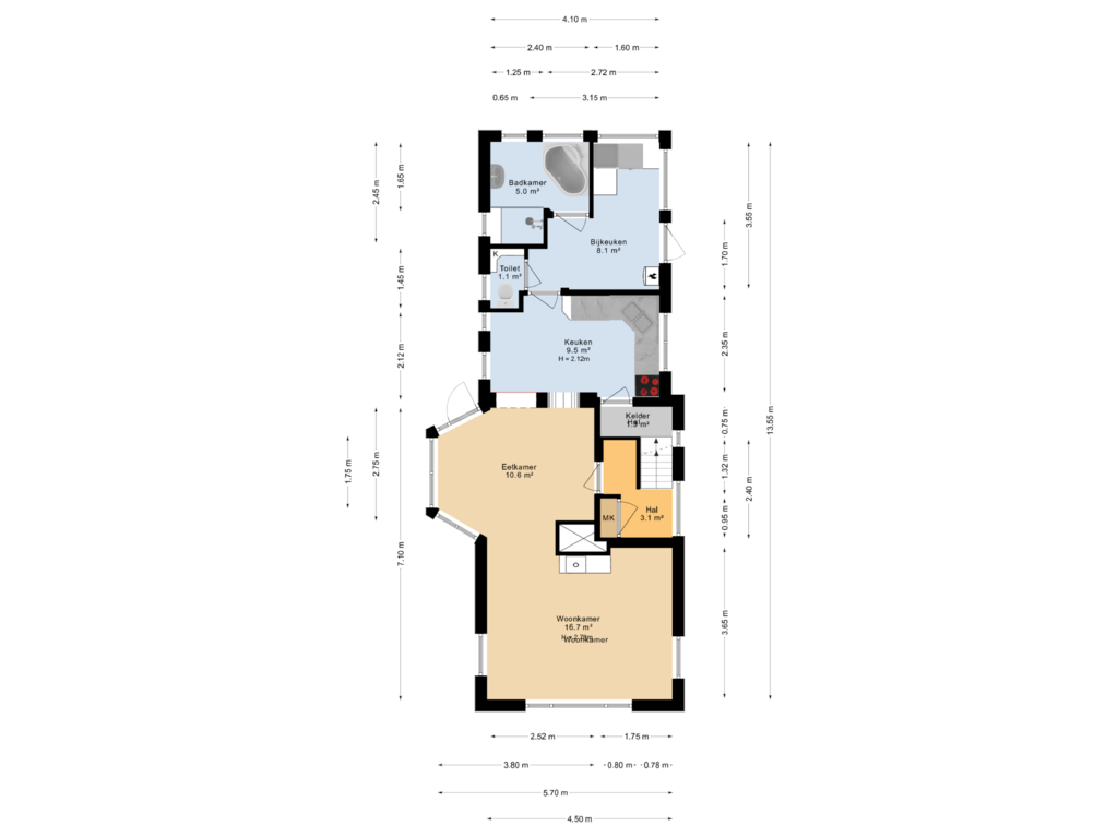 Bekijk plattegrond van Begane grond van Tsjerkepaed 16