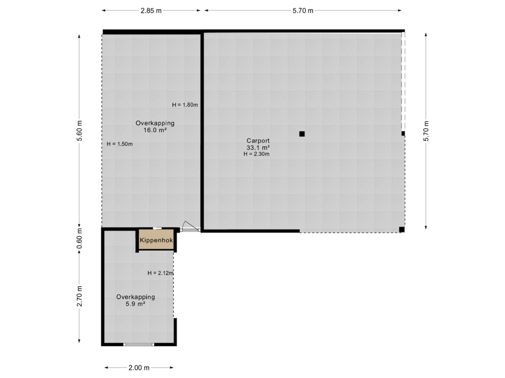 Bekijk plattegrond van Carport van Tsjerkepaed 16