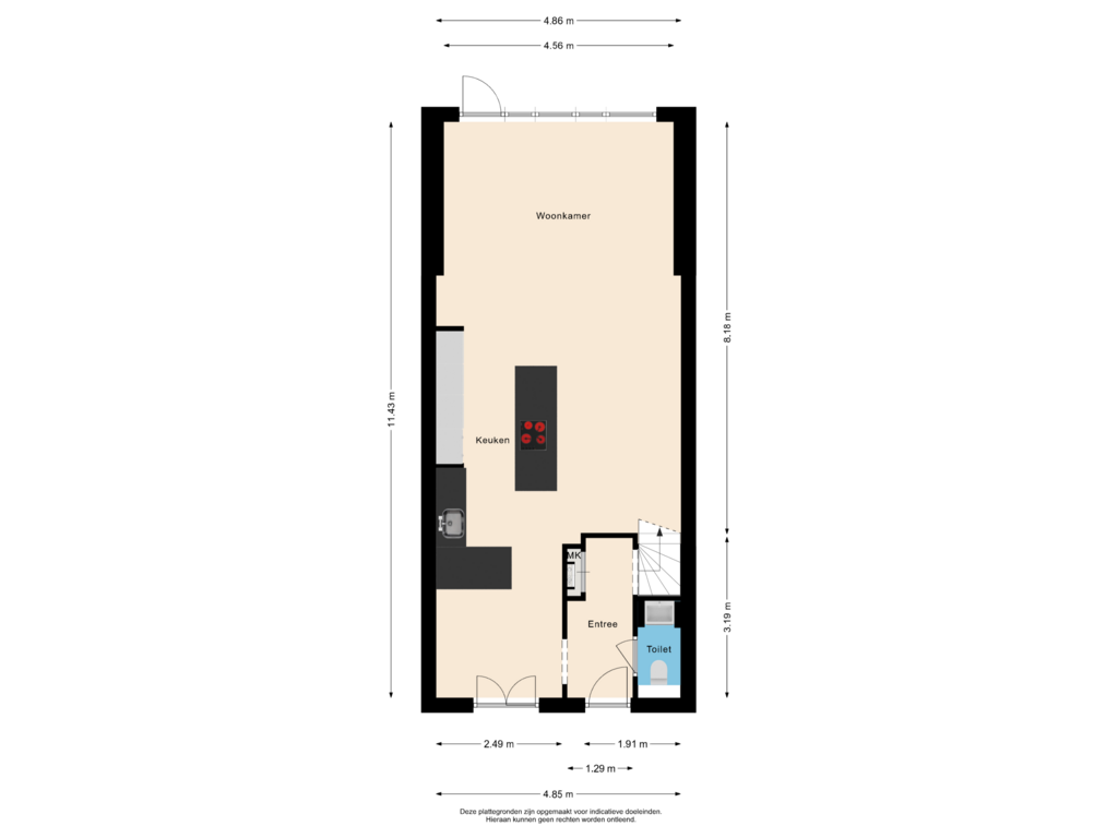 Bekijk plattegrond van Begane grond van Martinus Nijhoffstraat 5