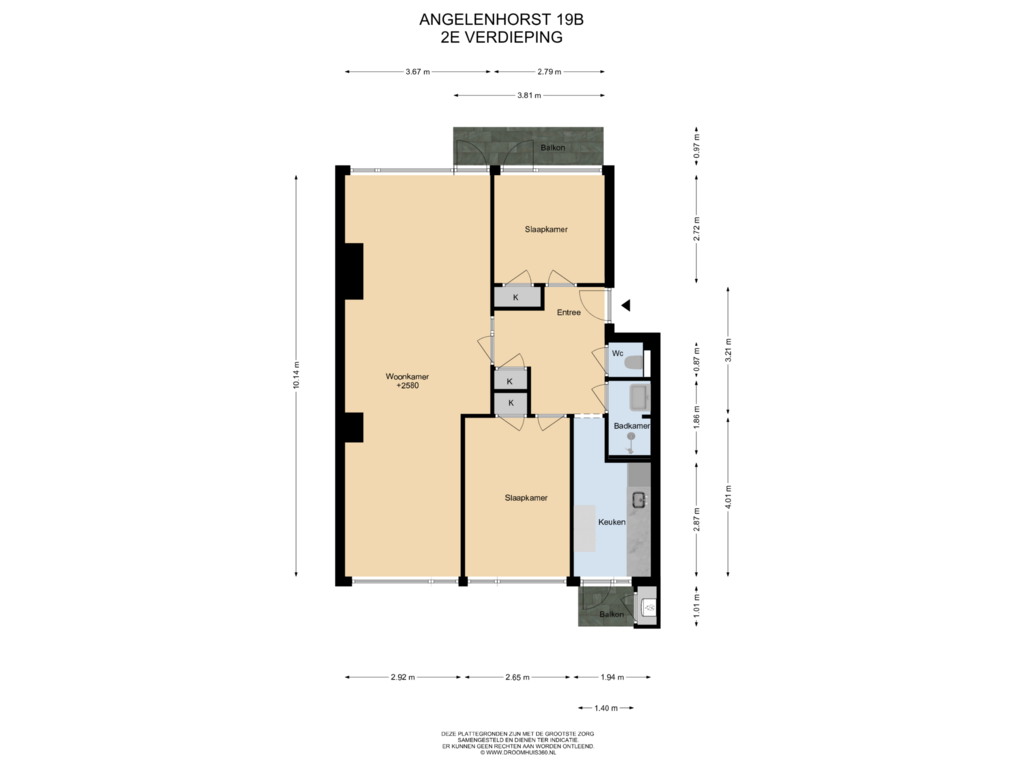 Bekijk plattegrond van 2E Verdieping van Angelenhorst 19-B