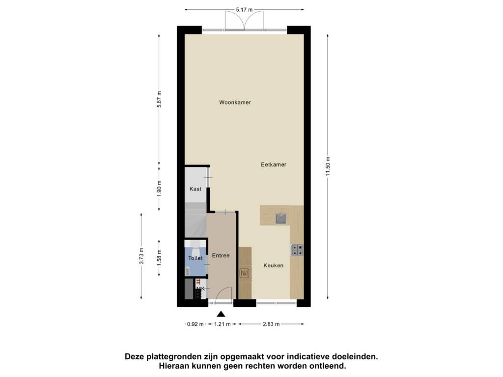 Bekijk plattegrond van Begane Grond van Ariaweg 5-E