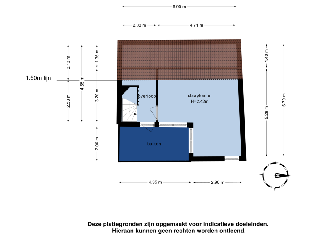 Bekijk plattegrond van 2e verdieping van Polonaisestraat 34