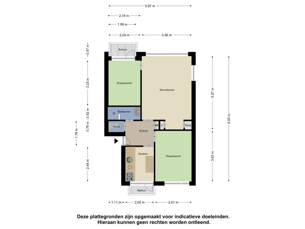 View floorplan of Appartement of Rozemarijnstraat 55