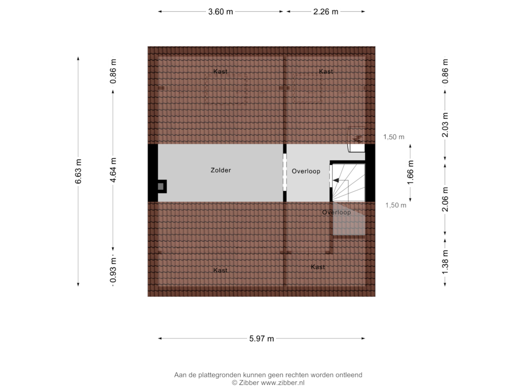 Bekijk plattegrond van Tweede verdieping van Hazelaarstraat 12