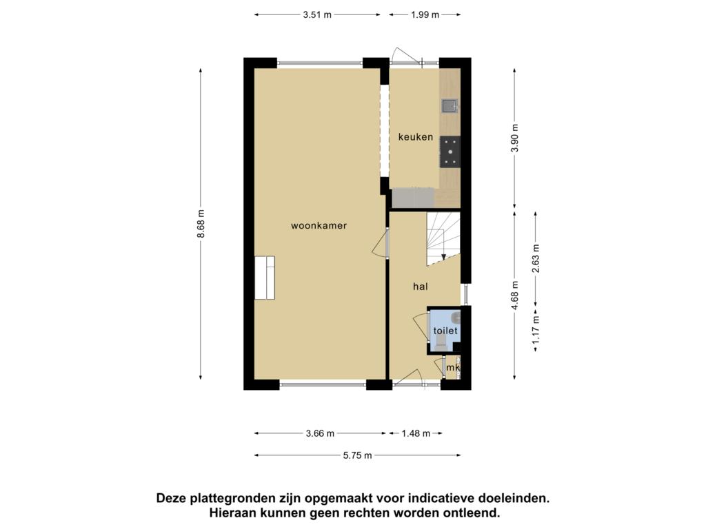 View floorplan of Begane grond of Brusselsestraat 20