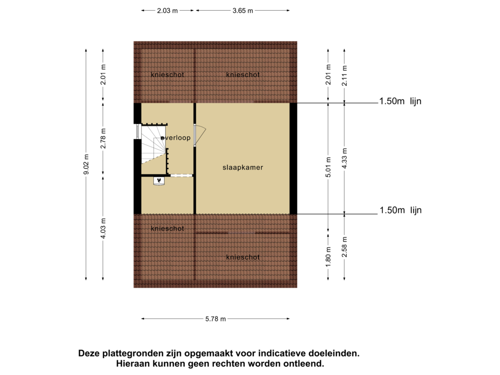 View floorplan of 2e verdieping of Brusselsestraat 20