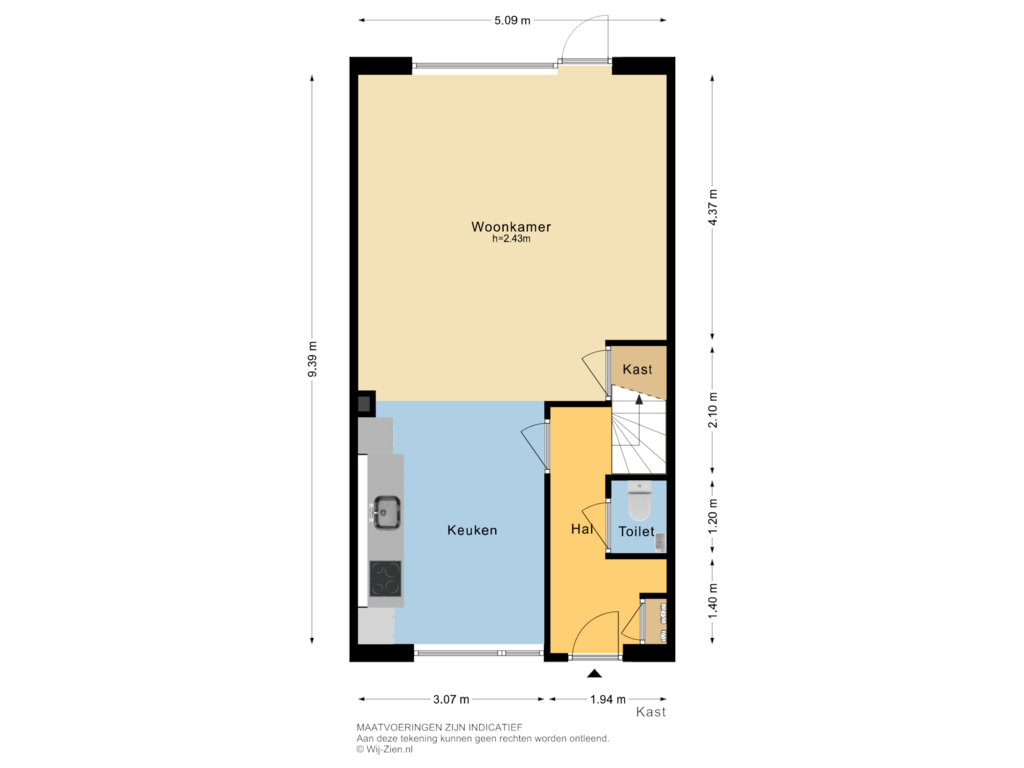 View floorplan of BEGANE GROND of Groene Zoom 34