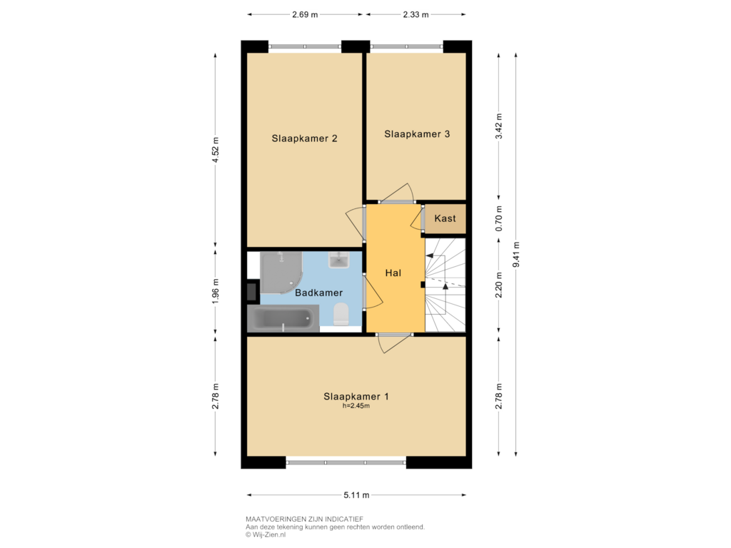 View floorplan of EERSTE VERDIEPING of Groene Zoom 34