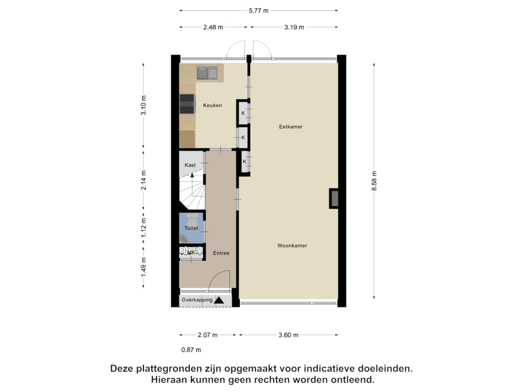 View floorplan of Begane Grond of Veldekestraat 25