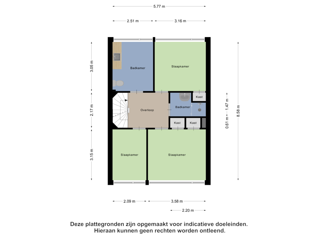 View floorplan of Eerste Verdieping of Veldekestraat 25