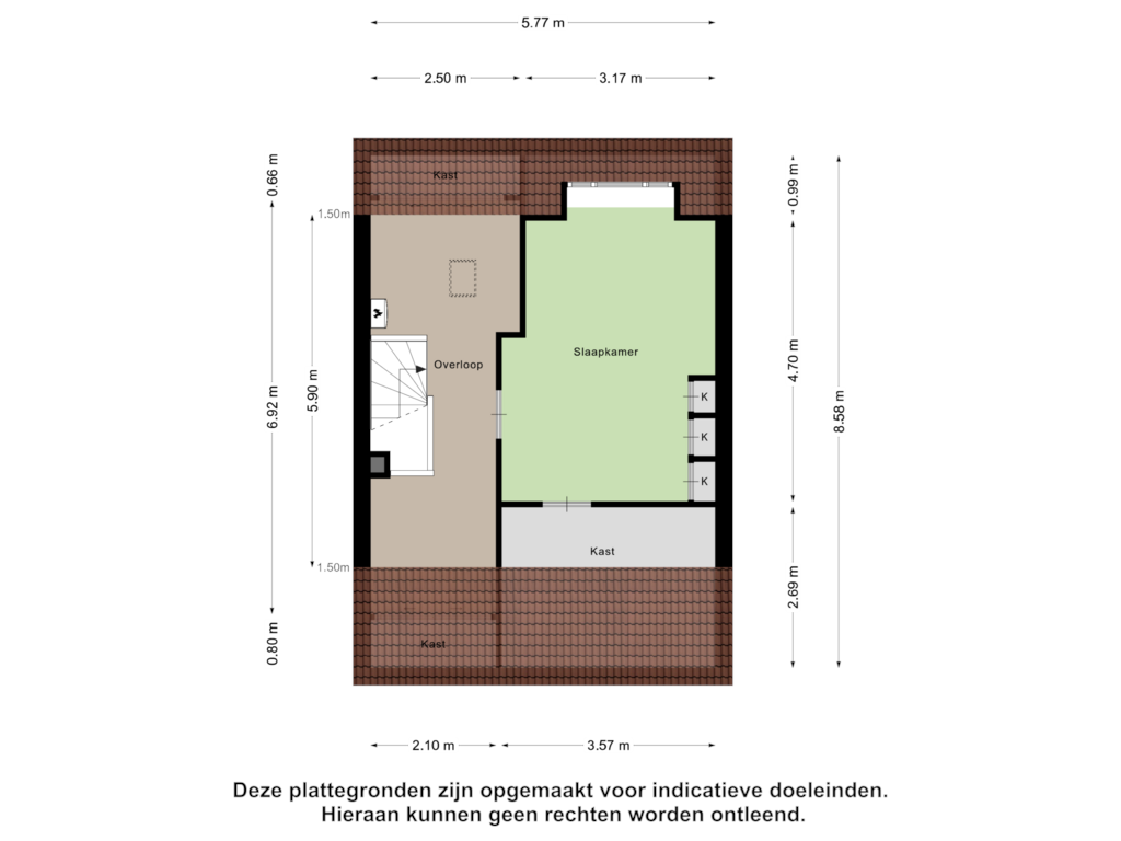 View floorplan of Tweede Verdieping of Veldekestraat 25