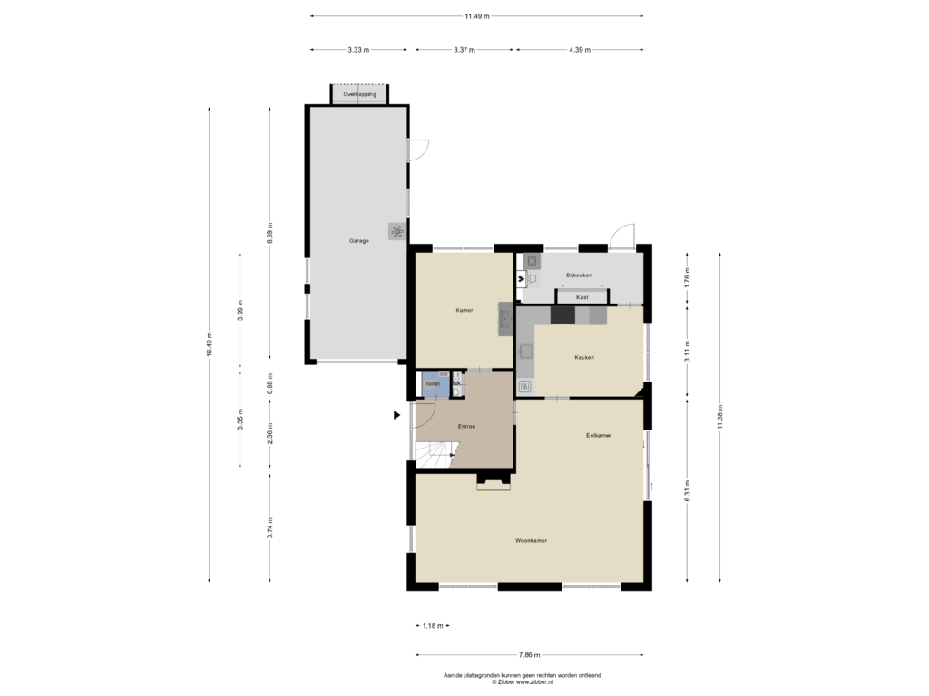 Bekijk plattegrond van Begane grond van Gruttostraat 2