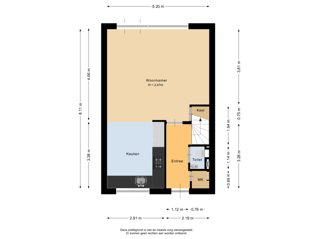 View floorplan of Begane grond of Johanna Engwirda-Agricolastraat 85