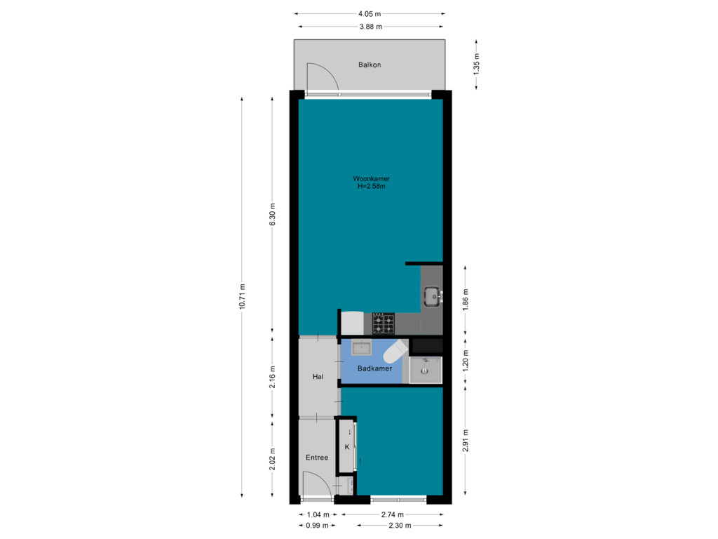 Bekijk plattegrond van Appartement van Aagje Dekenlaan 119