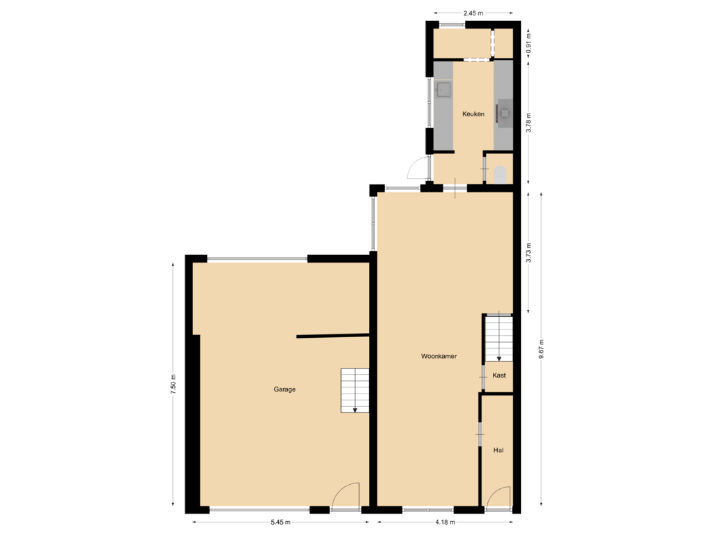 Bekijk plattegrond van Begane grond van Verrenieuwstraat 52