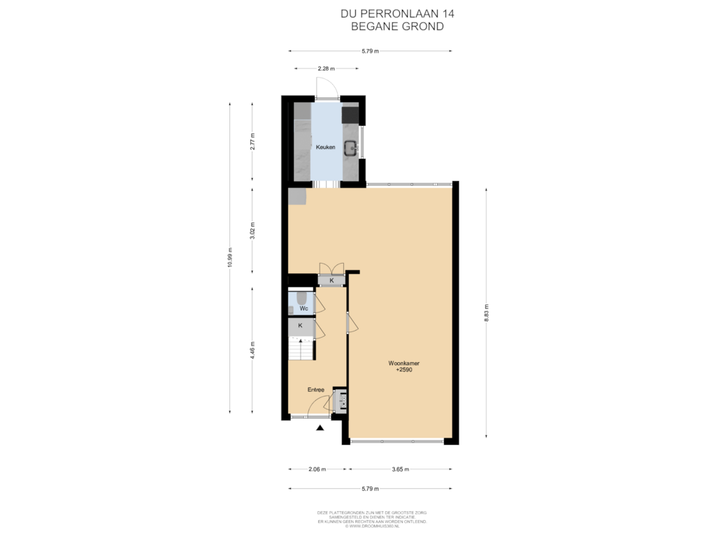 View floorplan of Begane grond of Du Perronlaan 14