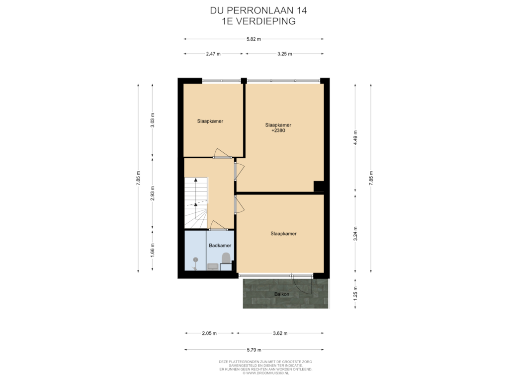 View floorplan of 1E Verdieping of Du Perronlaan 14