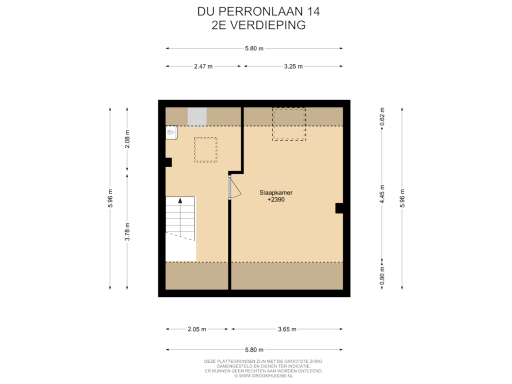 View floorplan of 2E Verdieping of Du Perronlaan 14