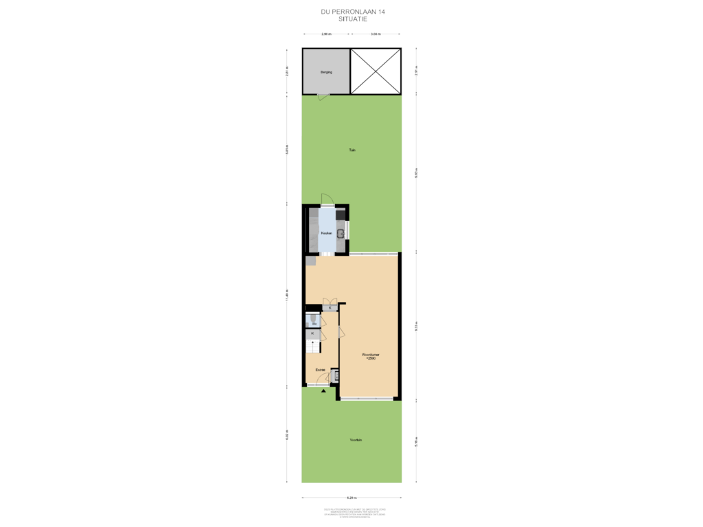 View floorplan of Situatie of Du Perronlaan 14