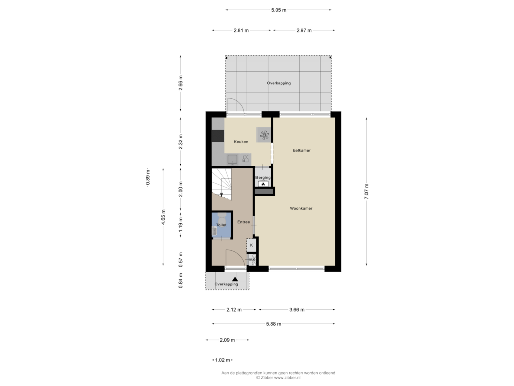 Bekijk plattegrond van Begane grond van Toscanestraat 33