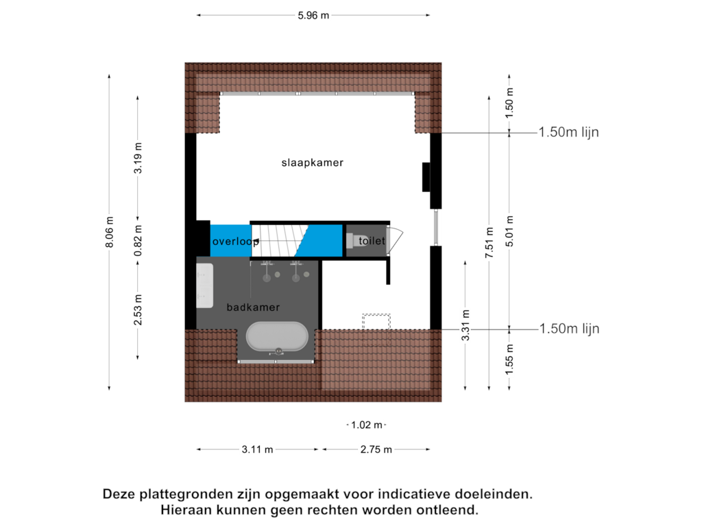 Bekijk plattegrond van 2e  verdieping van Terheijdenseweg 23