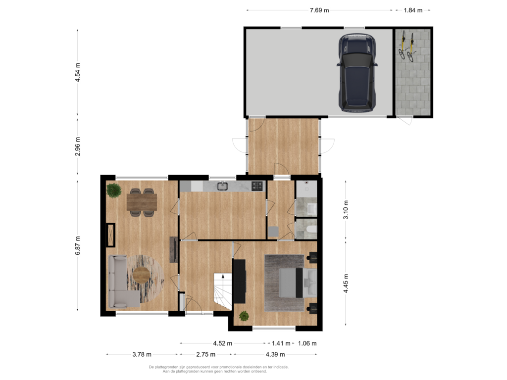 View floorplan of Begane grond of Turfstraat 1