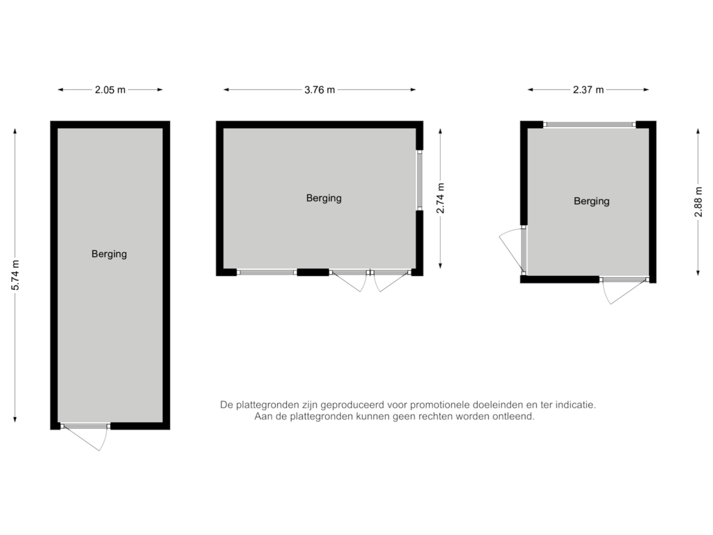 View floorplan of Bergingen of Turfstraat 1