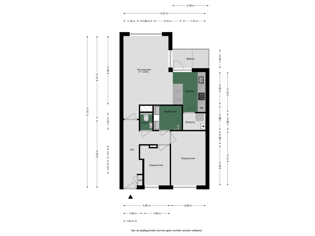 Bekijk plattegrond van Plattegrond van Dorpsdijk 206-D