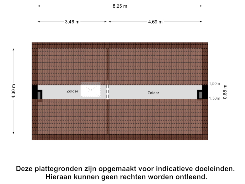 View floorplan of Zolder of Pastoor van Schijndelstraat 11