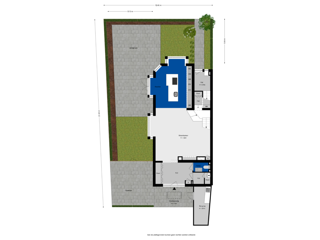 Bekijk plattegrond van Situatie van Rozenlaan 1-A