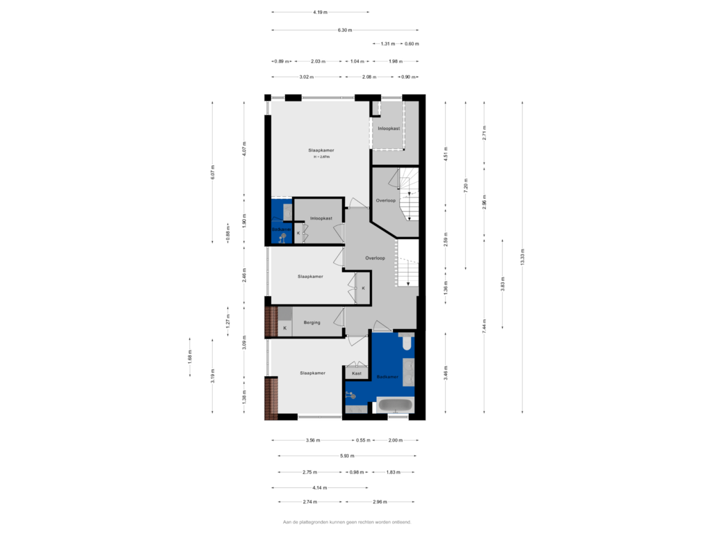 View floorplan of 1e Verdieping of Rozenlaan 1-A