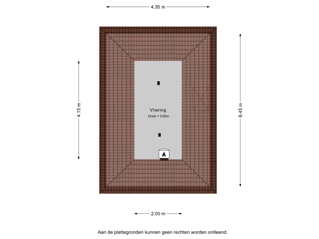 View floorplan of Vliering of Rozenlaan 1-A