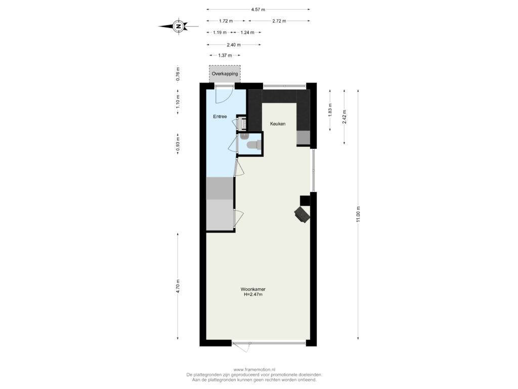 View floorplan of Begane Grond of A. Noordewier-Reddingiuslaan 29