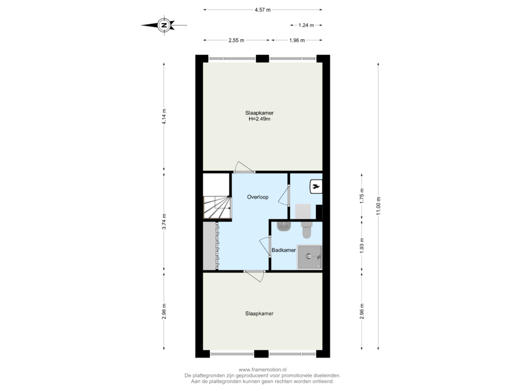 View floorplan of Verdieping 1 of A. Noordewier-Reddingiuslaan 29