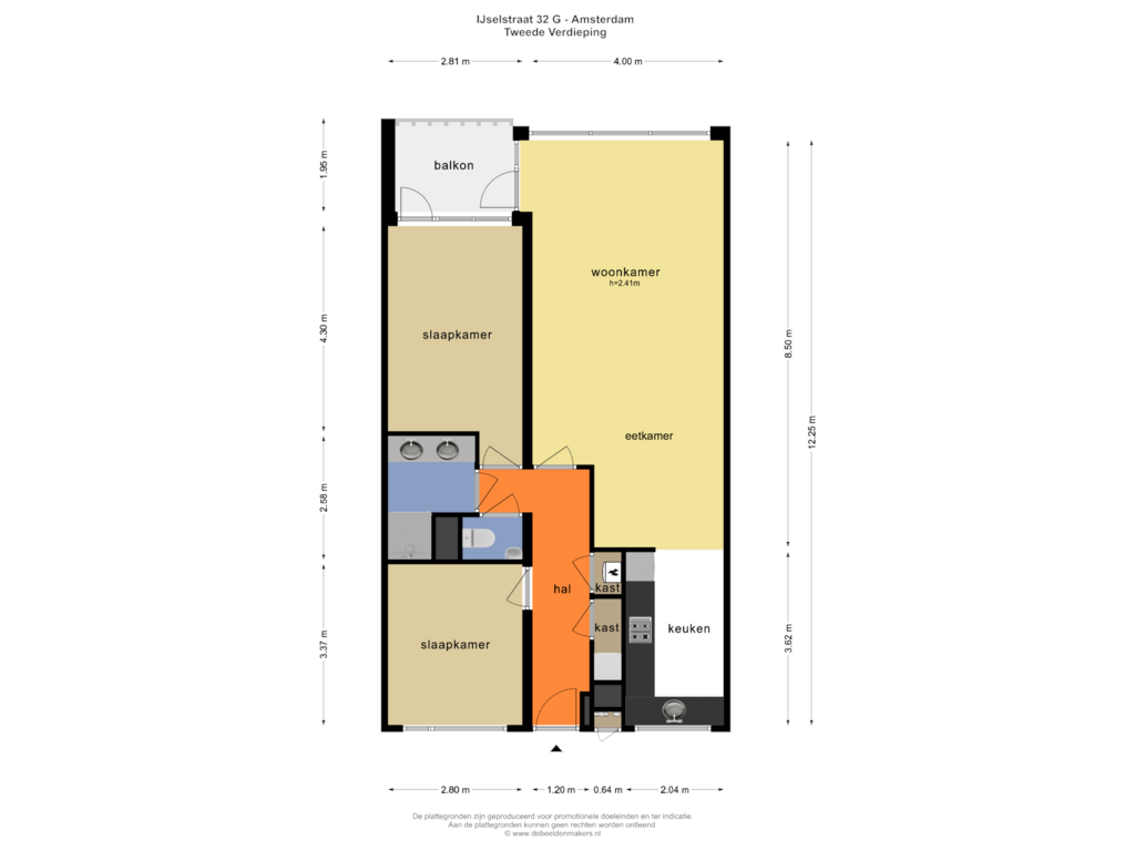 Bekijk plattegrond van TWEEDE VERDIEPING van IJselstraat 32-G