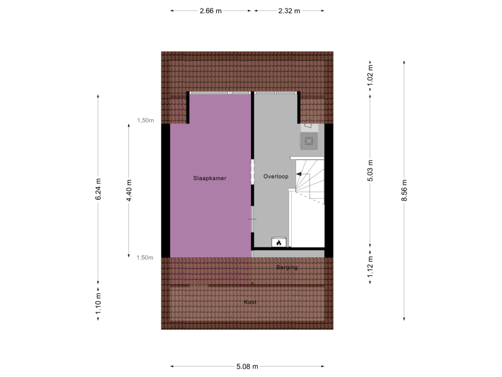 Bekijk plattegrond van Tweede Verdieping van Bertus Aafjesboulevard 12