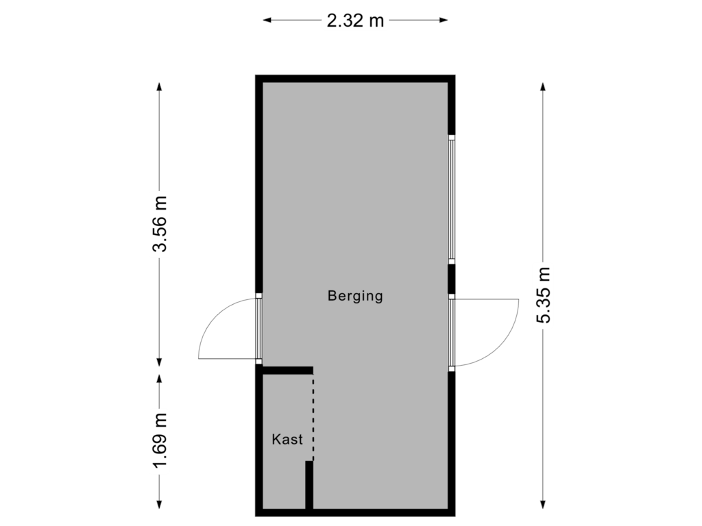 Bekijk plattegrond van Berging van Bertus Aafjesboulevard 12