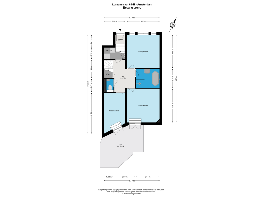 Bekijk plattegrond van Begane grond van Lomanstraat 61-H