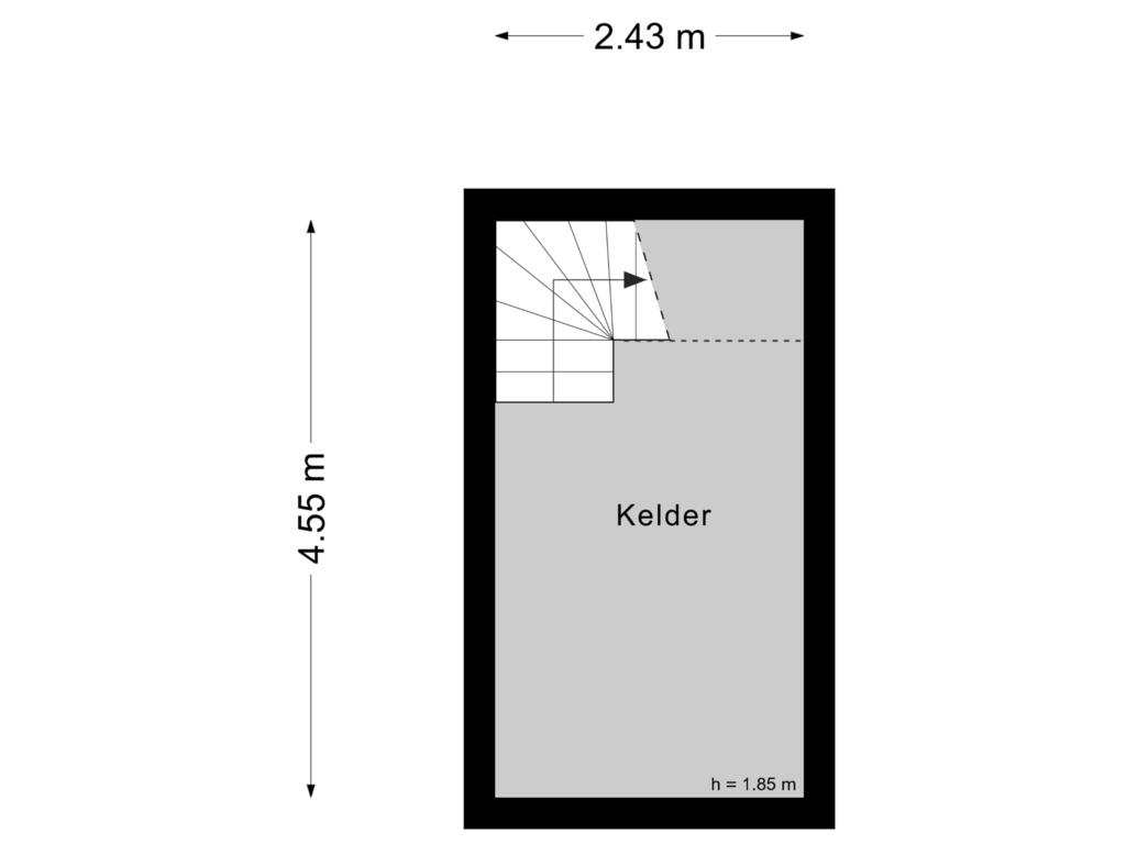 Bekijk plattegrond van Kelder van Nieuwlanderweg 20