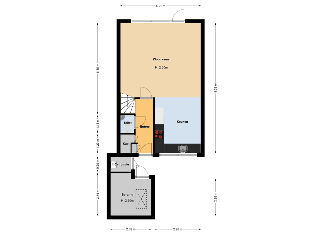 Bekijk plattegrond van Begane grond van Geallieerdenstraat 89