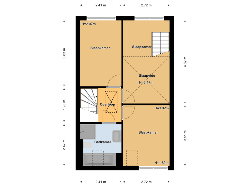 Bekijk plattegrond van Verdieping van Geallieerdenstraat 89