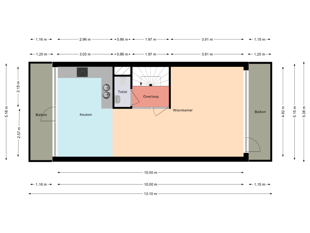 Bekijk plattegrond van 1e Verdieping van Verdistraat 24