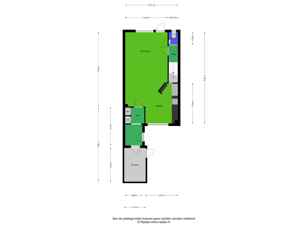 Bekijk plattegrond van Begane grond van Graaf Boudewijnlaan 35