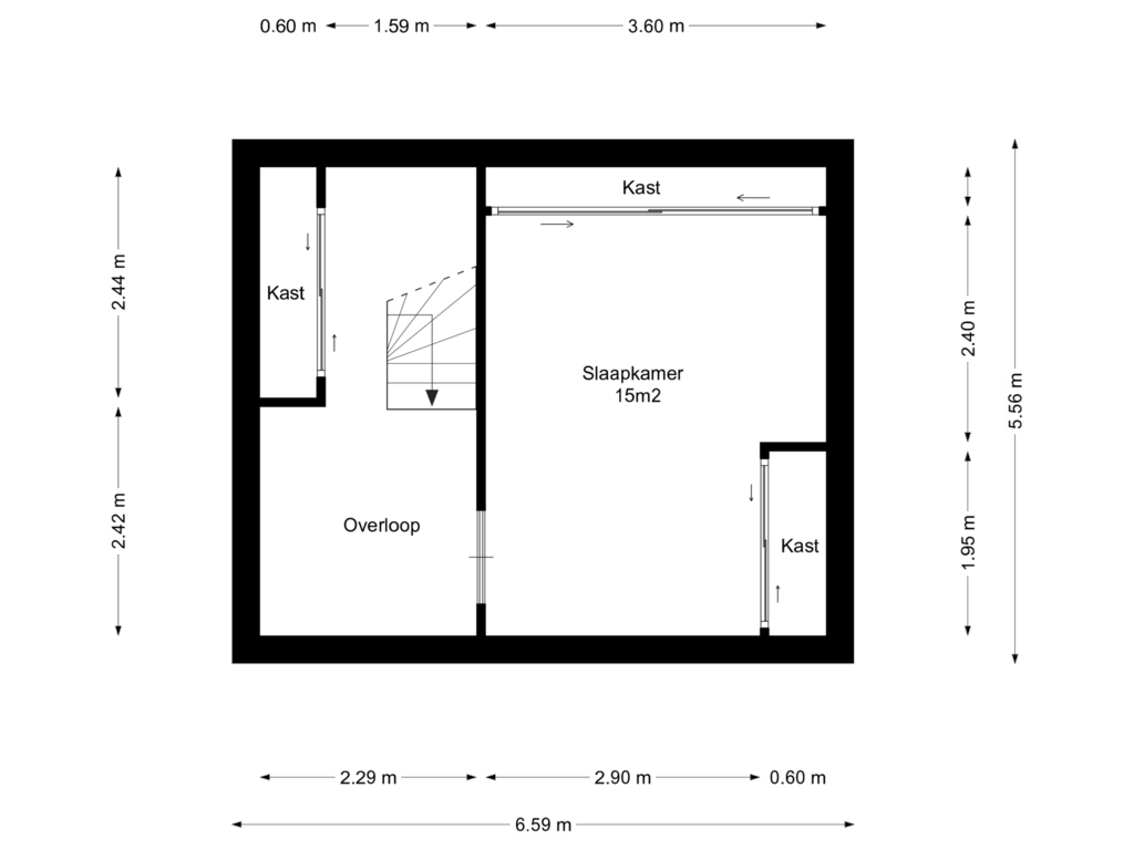 Bekijk plattegrond van 1e verdieping van Antonialaan 1