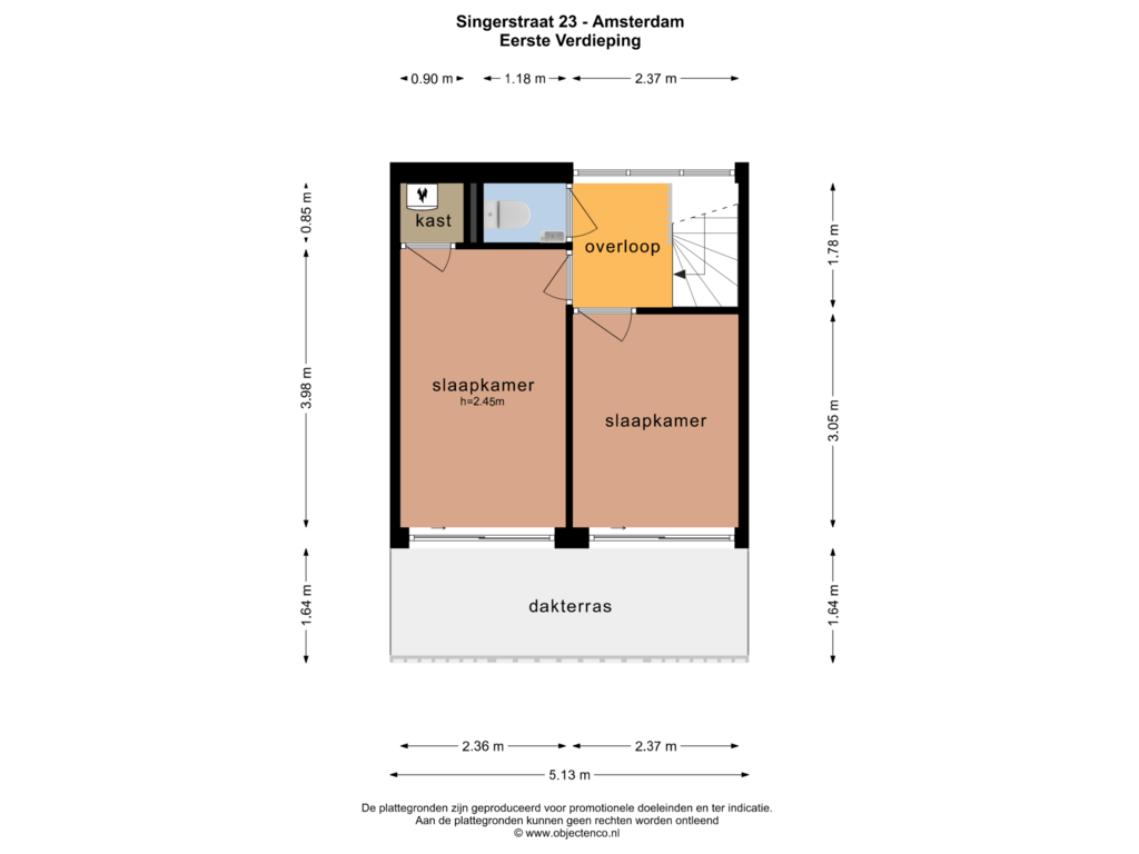 Bekijk plattegrond van Eerste Verdieping van Singerstraat 23