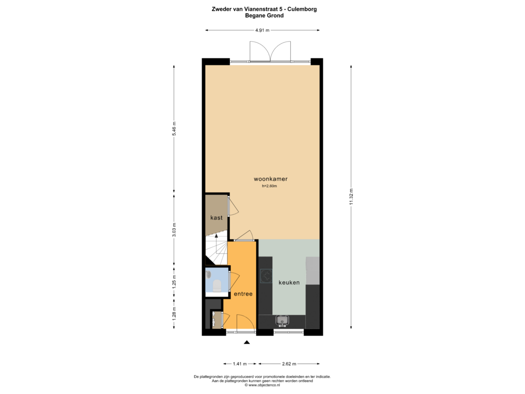 Bekijk plattegrond van BEGANE GROND van Zweder van Vianenstraat 5