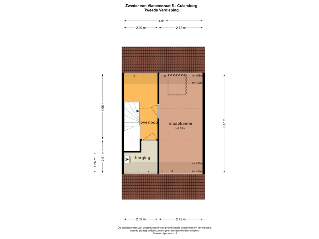 Bekijk plattegrond van TWEEDE VERDIEPING van Zweder van Vianenstraat 5